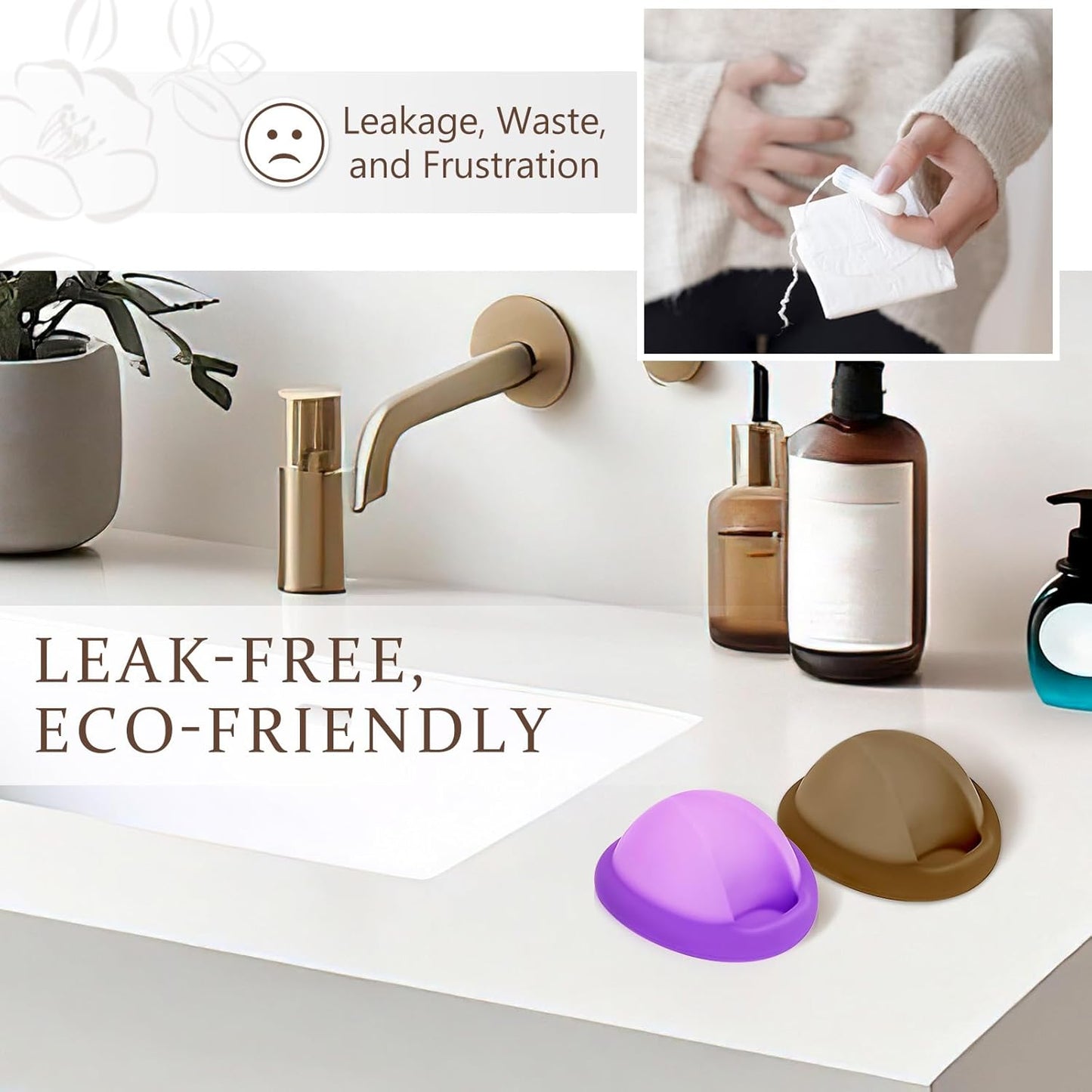 Reusable Menstrual Disc - Soft & Comfortable, Leakproof Menstrual Cup Alternative - Set of 2 (Large & Small Sizes)