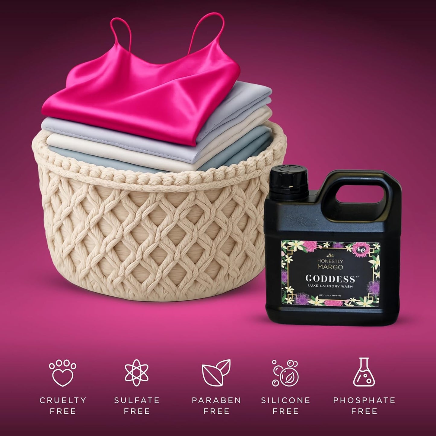 Luxury Goddess Laundry Wash Detergent (32 Oz) – Women Laundry Detergent Infused With Luxurious Scent Notes, Delicate Laundry Soap, Long Lasting Fragrance – Sulfate and Paraben Free