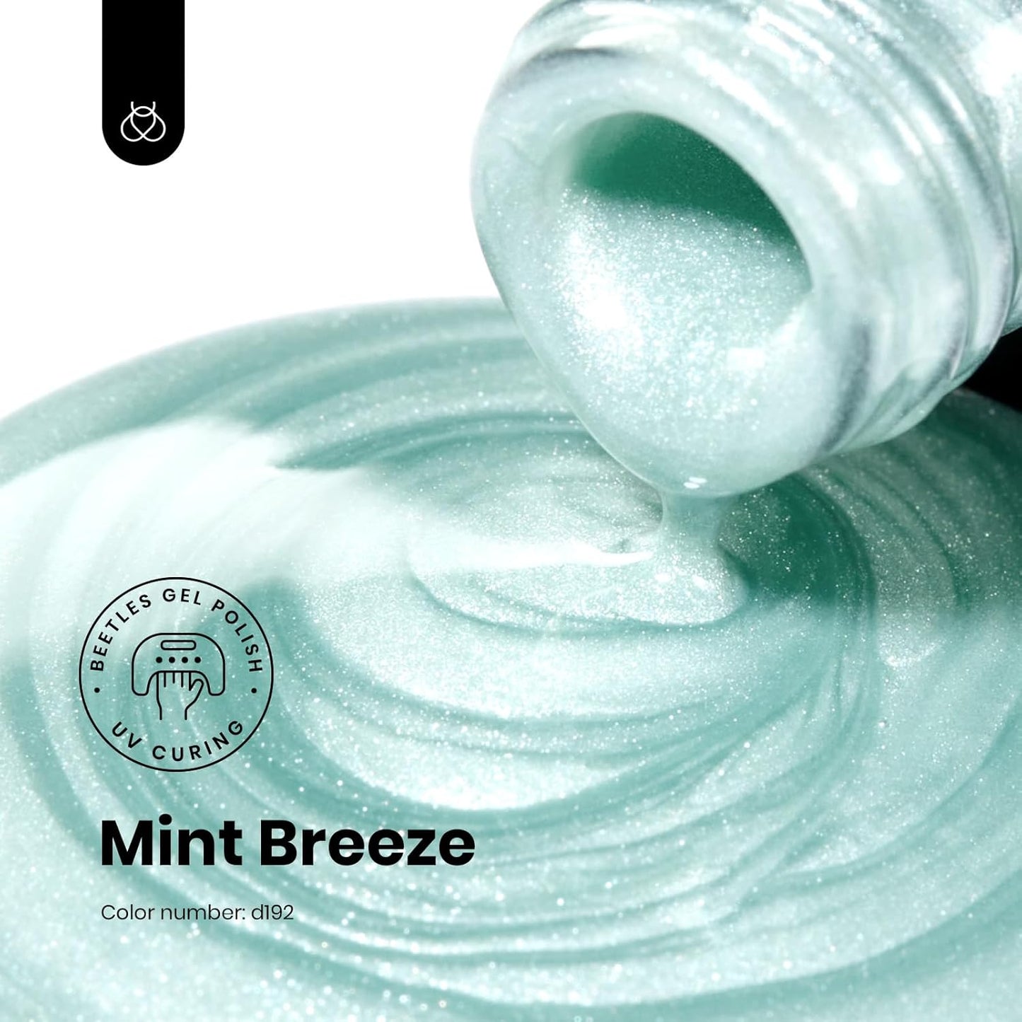 Beetles Mint Green Gel Polish, 15ML Mint Green Glitter Nail Polish Pearlescent Shimmer Mermaid Gel Nails Soak Off U V LED Nail Lamp Need Manicure Salon DIY Nail Art Design