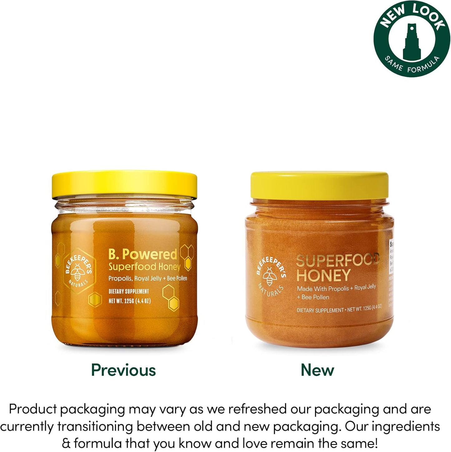 Superfood Honey by Beekeeper's Naturals - Bee Pollen, Royal Jelly, Propolis, Honey - Natural Energy, Immune Support, Mental Clarity, Athletic Performance (4.4 oz)