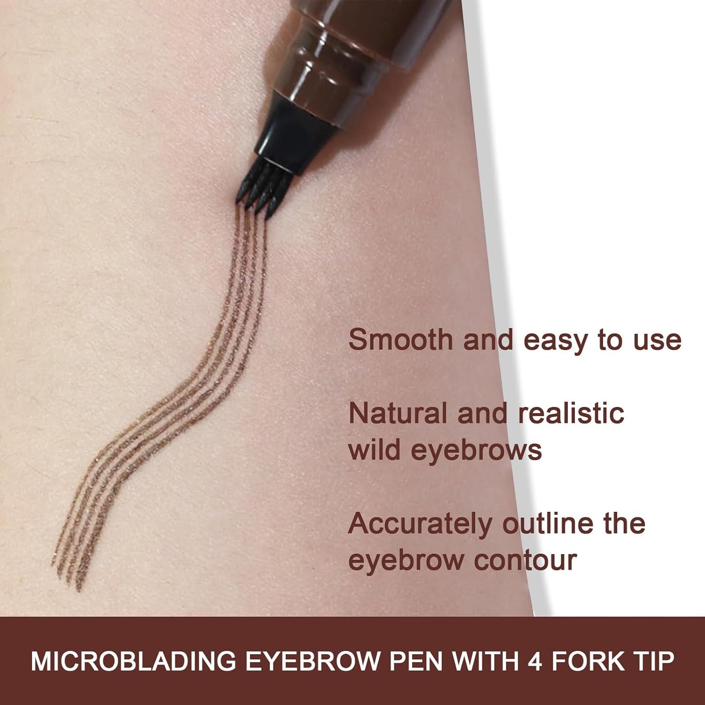 Boobeen Waterproof Eyebrow Pencil with Pomade, Brow Gel with Dual-ended Brush, Long-Lasting Natural Hair-Like Brows for All Skin Tones, Brown