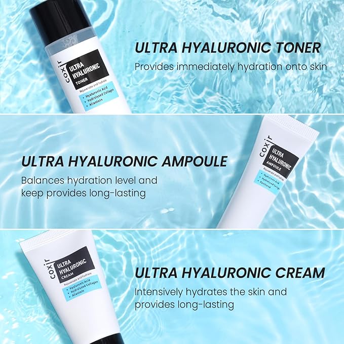 coxir ULTRA HYALURONIC STARTER KIT /cleansing oil+toner+ampoule+cream tralvel kit/[2.68 fl.oz (Pack of 1)]