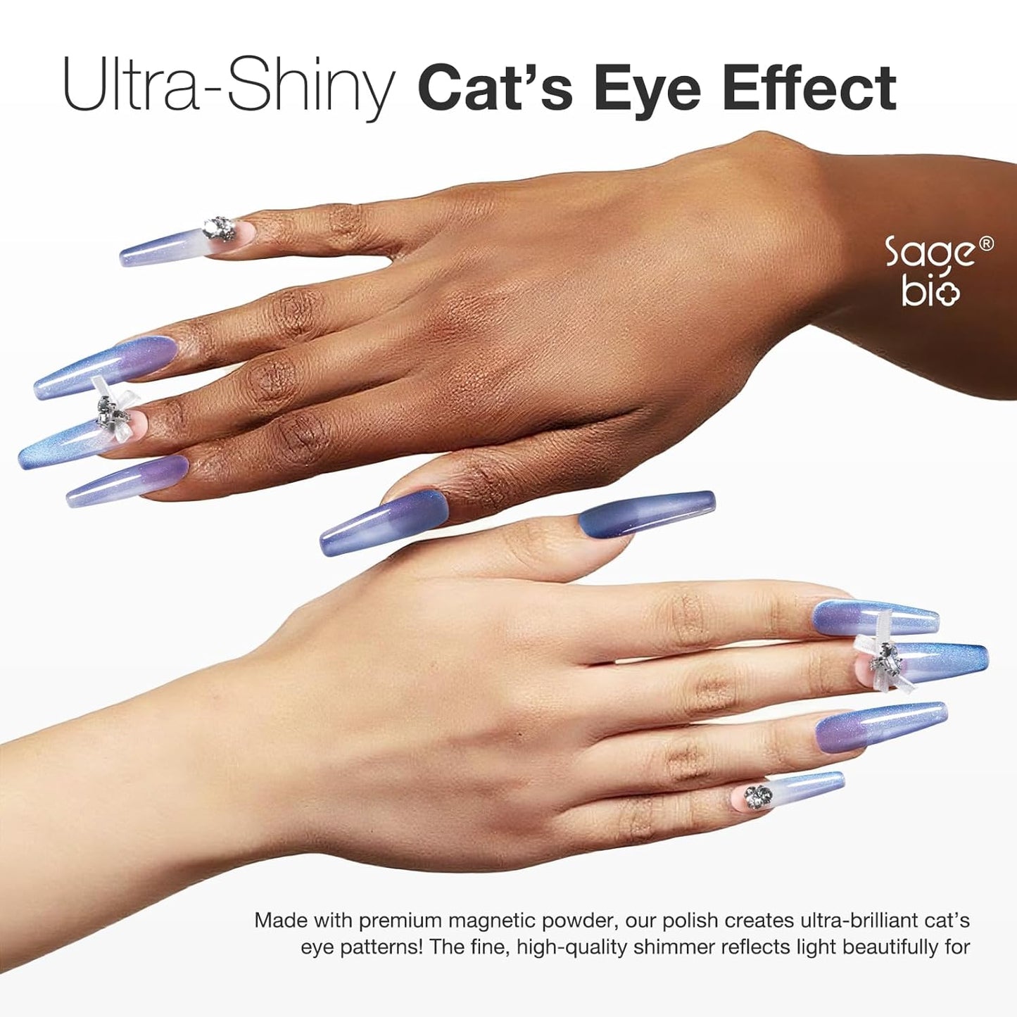 15ml Cat Eye Gel Nail Polish with Magnet Shimmer Glass Bead Effect 13