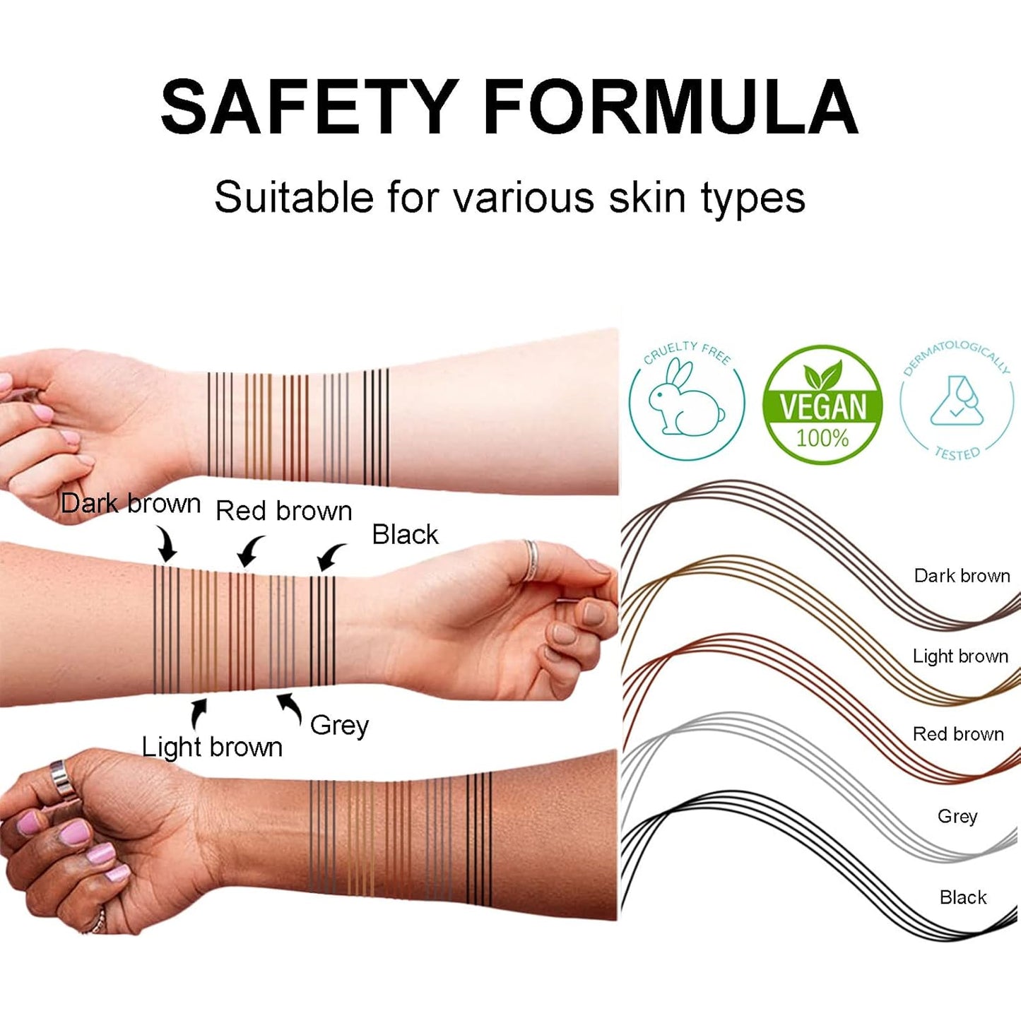 Microblading Eyebrow Pencil, Eyebrow Pen with an Upgrade Micro-Fork Tip Applicator, Waterproof Long-Lasting Microblading Brow Pen, Brow Pencil for Natural Looking Brows Makeup,Medium Brown,1Pcs