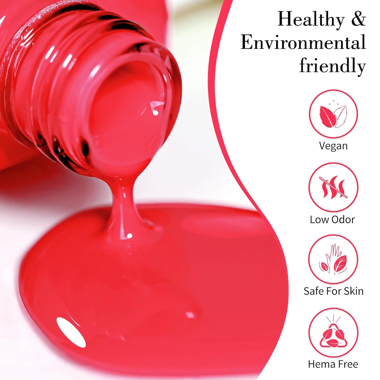 CANNI Pink Gel Polish - Hot Pink Color, 1Pcs U V Gel, Gloss Soak Off For Salon & DIY French Nail Manicure