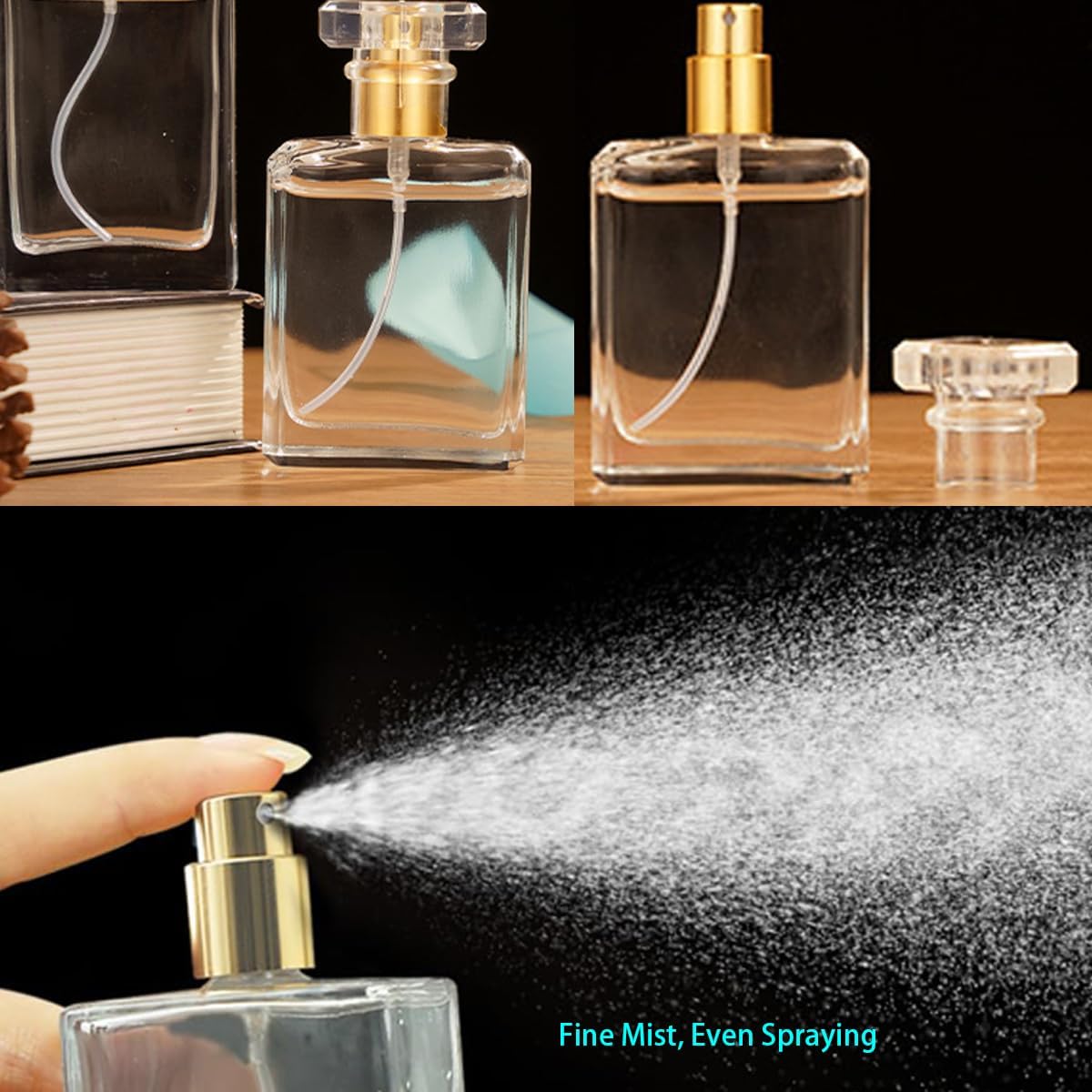 3 Pcs Perfume Bottle Atomizers,1 oz Refillable Fine Mist Sprayer Empty Fragrance Bottles Portable Travel Perfume Dispenser Containers for Essential Oil perfumery(30ml)