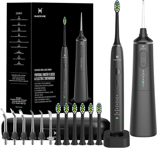 Upgraded Model Water flosser and Electric Toothbrush Combo-5 Brushing & Flossing Mode-Game-Changer for Your Oral Care Routine.2-in-1 Oral Clean Kit-for Teeth Cleaning and Gum Health