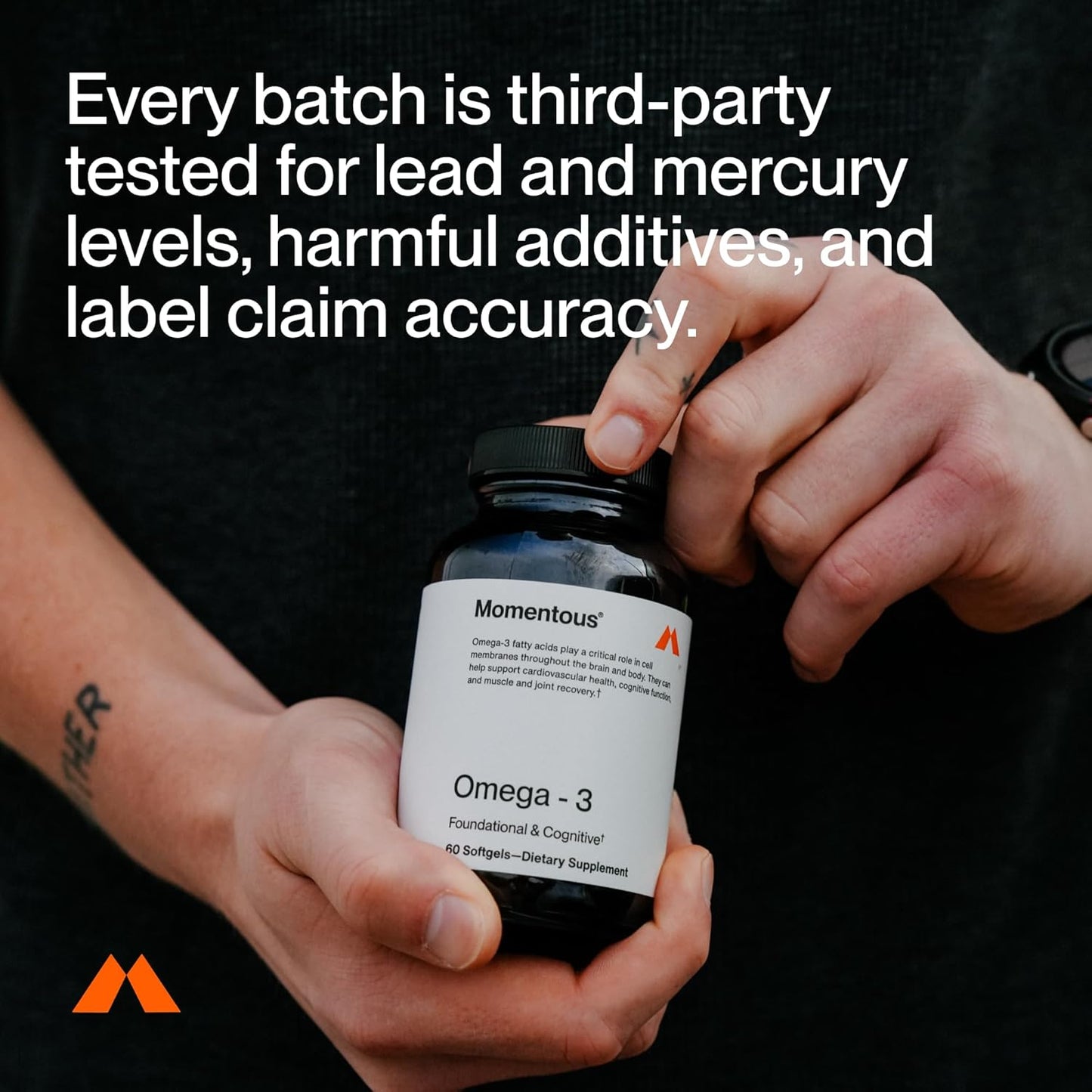 Momentous Omega-3 Fish Oil - High-Potency EPA & DHA Supplement for Men & Women - Supports Heart, Joint, & Brain Health - NSF Certified for Sport - Non-GMO - Gluten-Free - 1,600 mg - 30 Servings