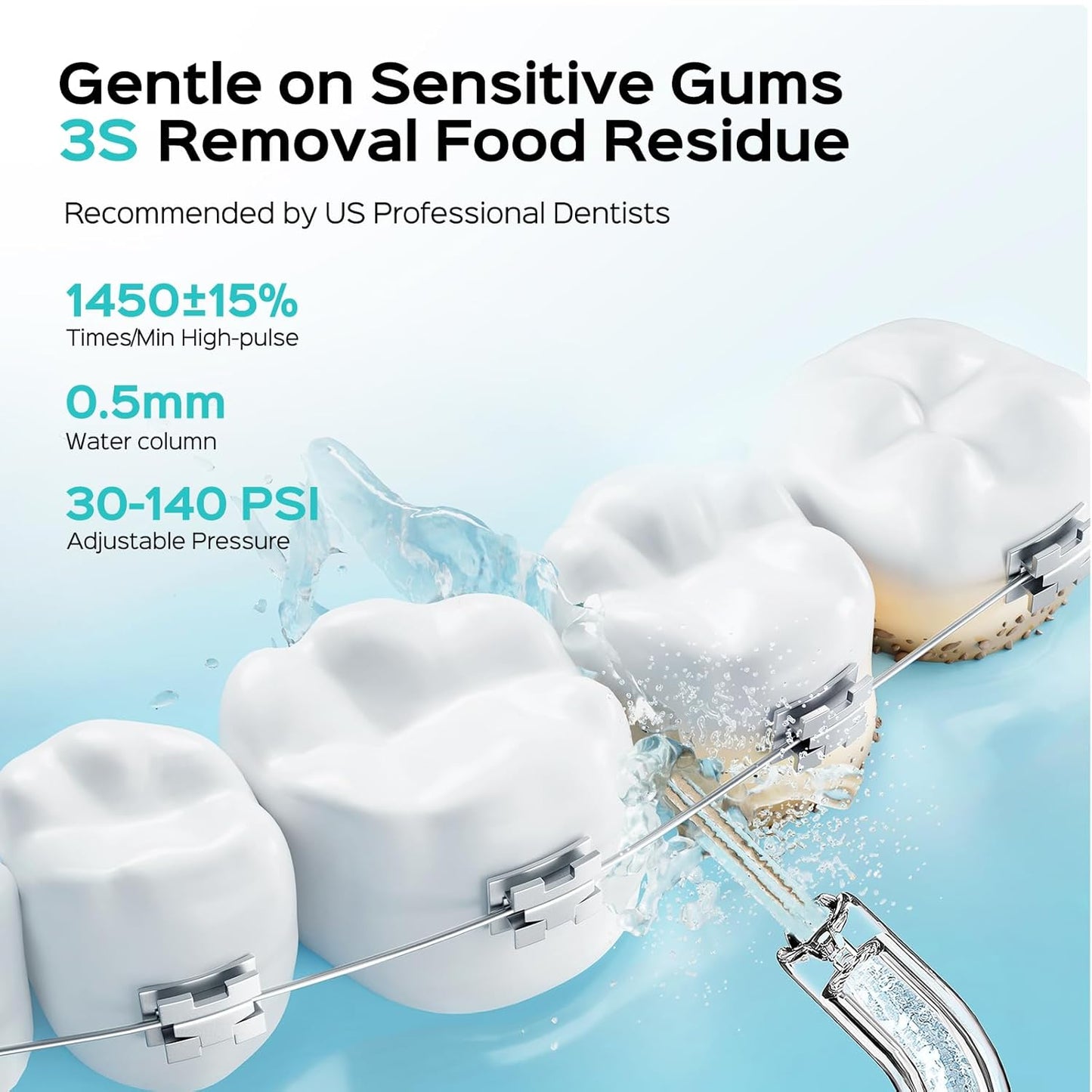 COSLUS Mini Water Flosser for Travel: Portable Lightweight Design Cordless Oral Irrigator with Removable Tank & 4 Modes, IPX7 Waterproof for Braces, Sensitive Teeth Travelers & Family Use, Green, T40