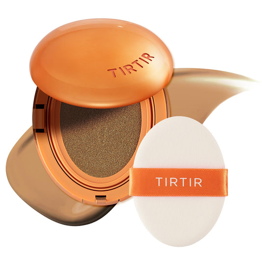 TIRTIR Mask Fit Ai Filter Cushion Foundation | AI-Like Semi-Matte Finish - Up to 72-Hour Medium to Full Coverage Korean BB Cushion Make up Beauty, #34W Toffee, 0.63 Fl Oz