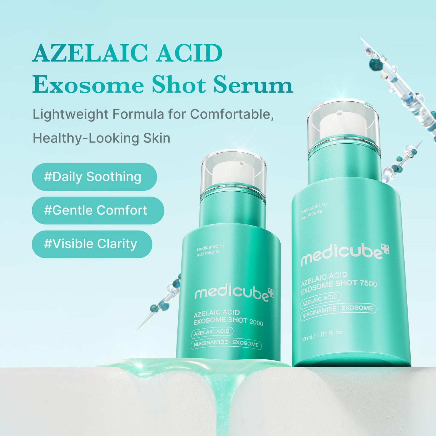 medicube Zero Exosome Shot 7,500 PPM Spicule Facial Serum | Liquid Skin Booster Serum | Exosome, AHA+BHA+PHA | Pore Care, Dead Skin Cells, Skin Texture | Korean Skin Care 1.01 fl.oz