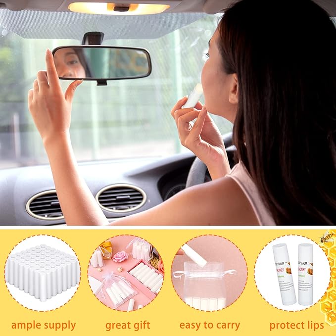 Demissle 150 Pcs Unlabeled Lip Balm Bulk Chapped Stick Blank Mini Lip Balm Gifts Moisturizing Lip Balms Favors for Women Homeless Wedding Bridal Shower Favors Baby Shower Guests Favors(Honey)