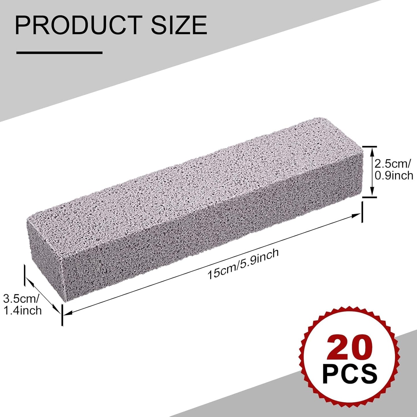 Chinco 20 Packs Pumice Stone for Cleaning, Scouring Pad Removing Stain Grime Without Leaving Scratches for Kitchen Oven Stove Home Bathroom Toilet Pool House Cleaning Supplies