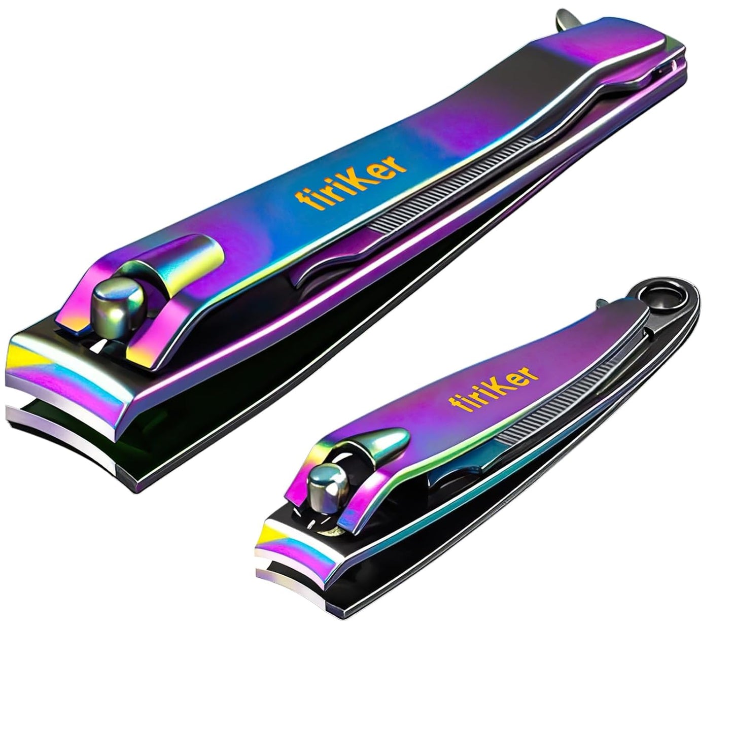 Nail Clipper Set, Sturdy Stainless Steel Fingernails & Toenails Clippers & Nail File, Sharp Effortless Fingernail Toenail Trimmer, Portable Nail Cutter for Women Men（Rainbow）