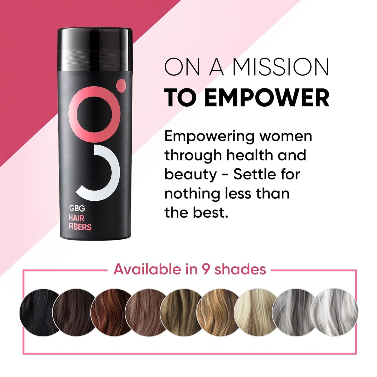 GBG Hair Fibers for Thinning Hair & Bald Spots (Black) - 25g Bottle - Conceals Hair Loss - Instant Cover Up & Volume in 30 Seconds, Hair Powder for Women & Men - Cruelty Free