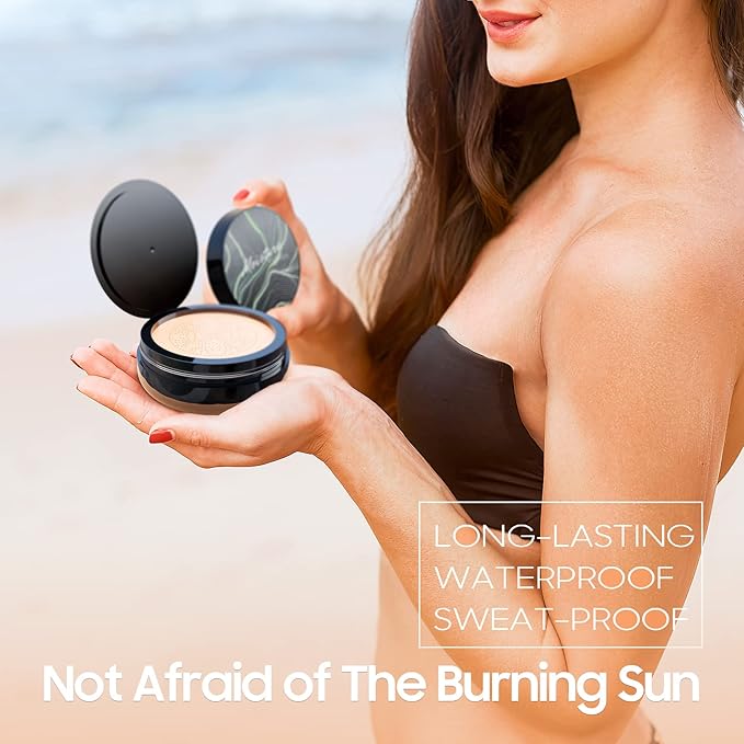 Mushroom Head Air Cushion CC Cream - Oil Control & Moisturizing Concealer Makeup Base, Brighten Long - Lasting Even Color Correcting Concealer Full Coverage for All Skin Types (Medium Deep)