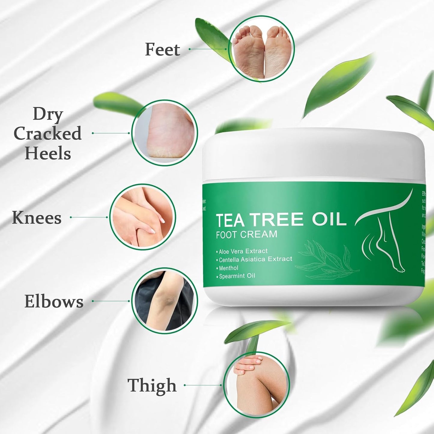 Tea Tree Oil Foot Cream for Dry Cracked Feet,Hydrating Foot Cream For Women Men (8oz)