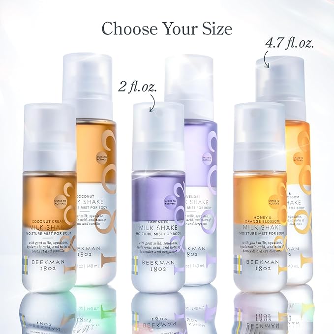 Beekman 1802 Coconut Cream Milk Shake - Body Mist - 4.7 fl. oz - With Hyaluronic Acid & Jojoba Oil - Instantly Moisturizes, Hydrates & Softens - Good for Sensitive Skin - Cruelty Free