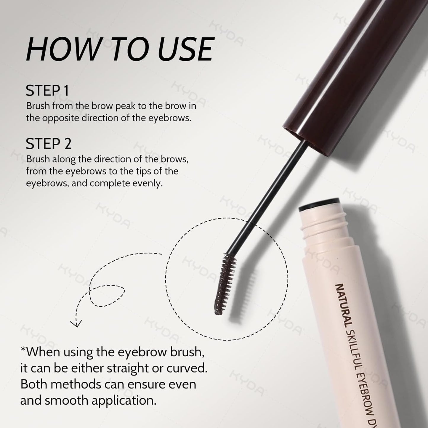 KYDA 2 Pcs Rose Brown Tinted Eyebrow Gel, Ultra-Fine Brush Tinted Brow Cream, Waterproof Smudgeproof Eyebrow Mascara, Long Wear, Pink Brow Makeup without Clumping, Korean Eyes Makeup