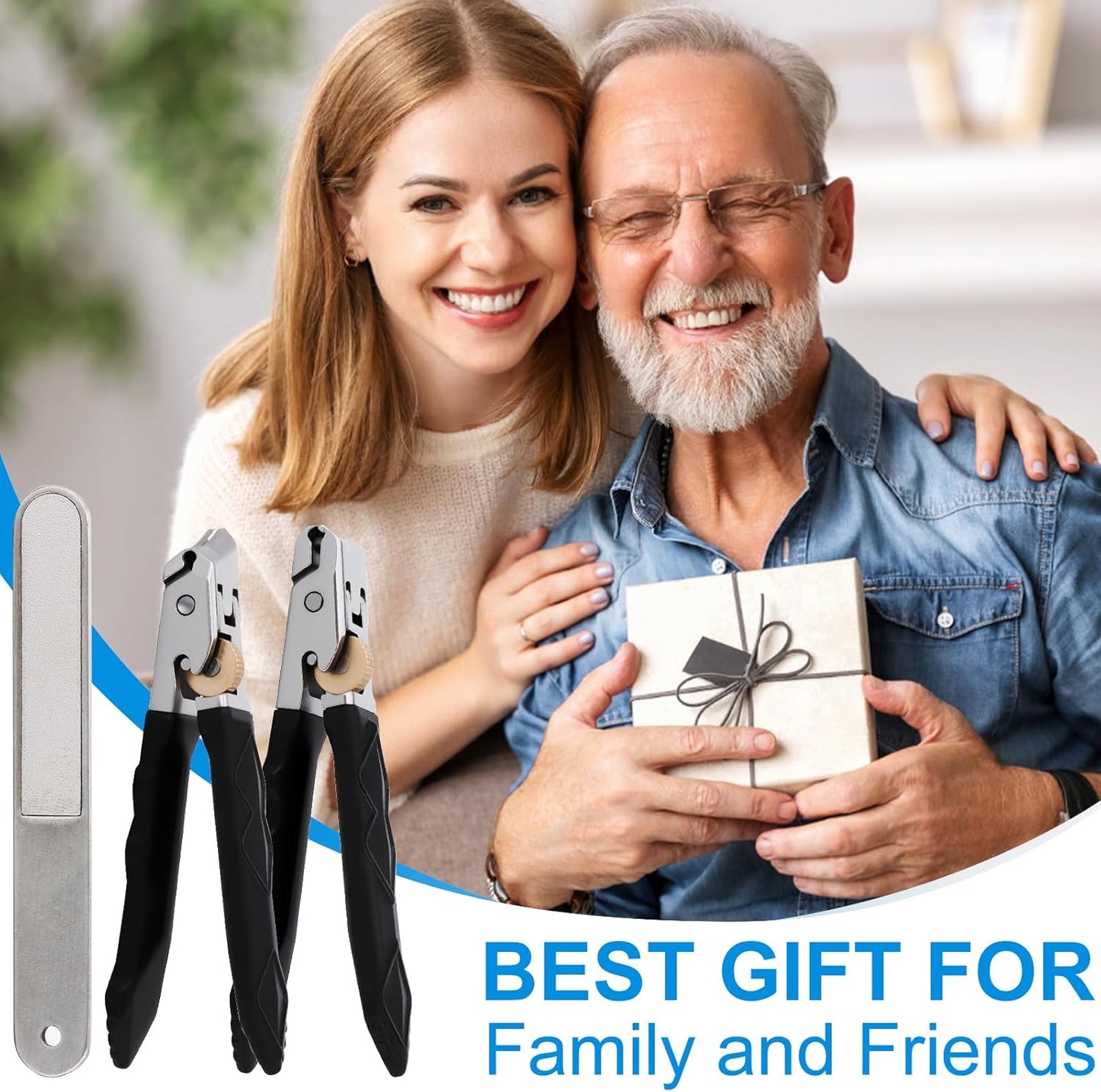 Goredny Orthoclip Nail Clippers for Thick Toenails, Wide Mouth Long Handle Toenail Clipper for Seniors and Men, with Anti-Slip Grip, Sharp Blades (Slanted & Flat Head)