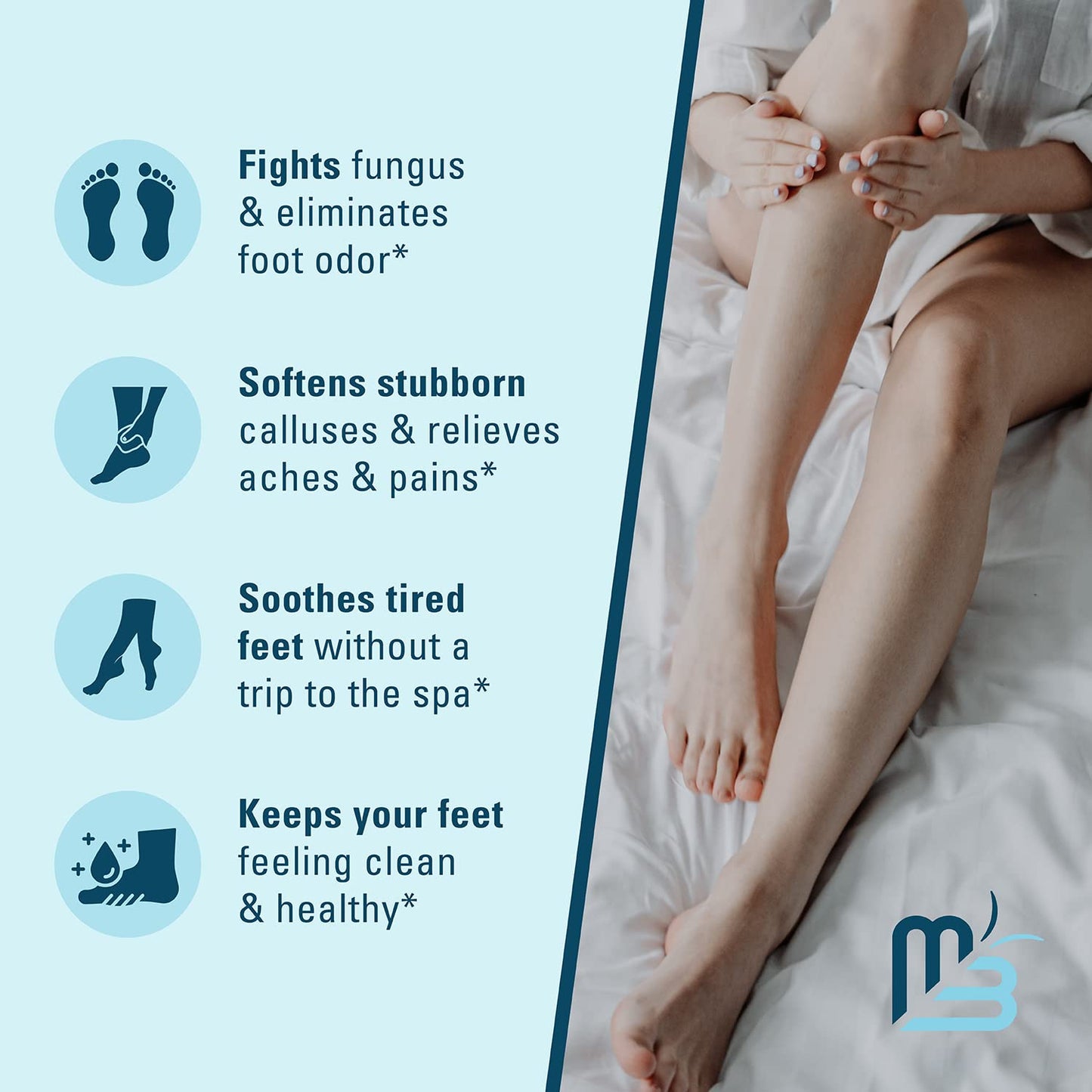 Tea Tree Oil Foot Soak and Epsom Salts for soaking | Foot Spa and Remedy for Athletes Foot, Stinky Feet, and Foot Soak for Dry Cracked Feet | Detox Foot Soak and Tea Tree Oil for Healthy Toenails 16oz