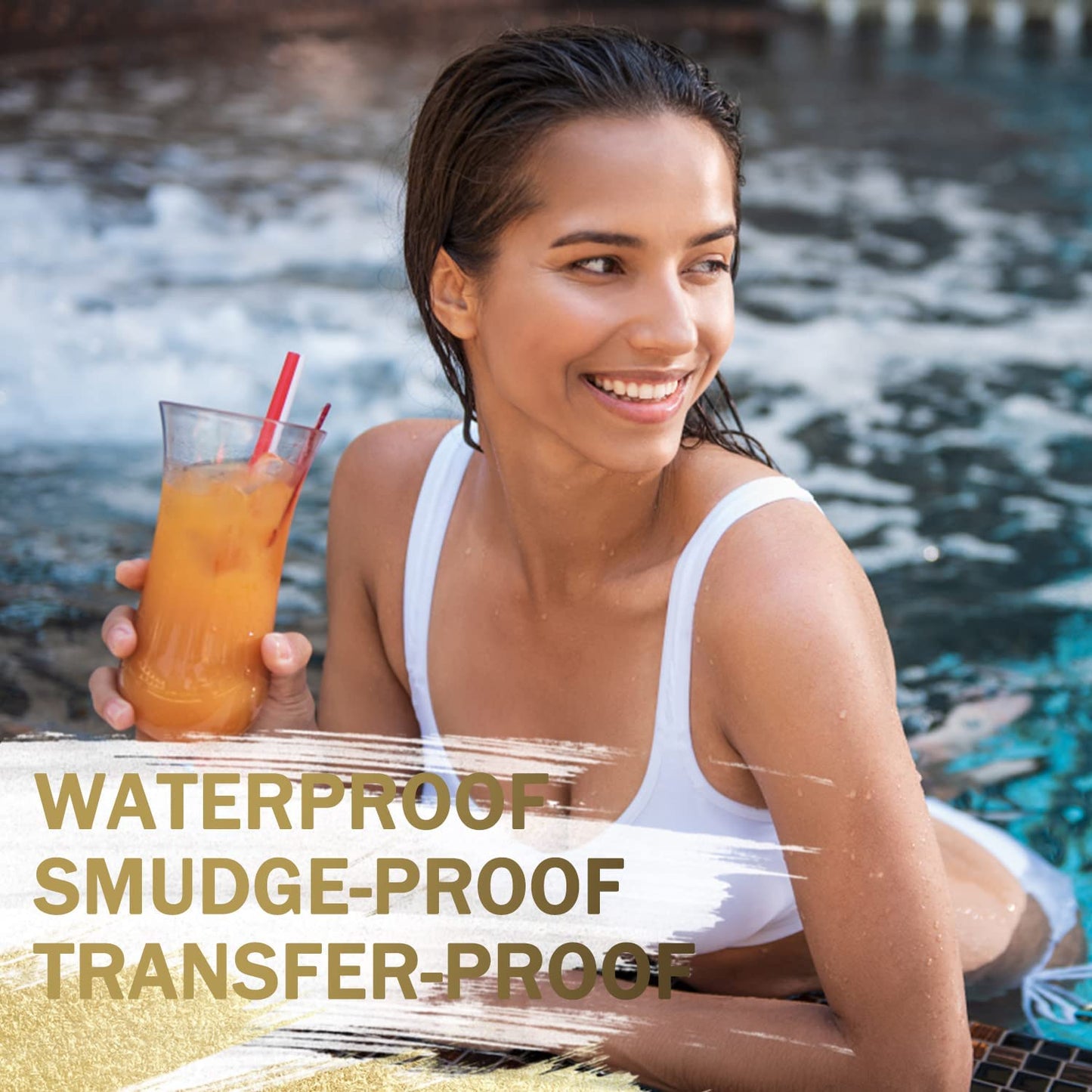 LAVONE Eyebrow Stamp Stencil Kit for Eyebrows, Brow Stamp Trio Kit with Waterproof Eyebrow Pencil, Eyebrow Pomade, 20 Eyebrow Stencils, Dual-ended Eyebrow Brush and Sponge Applicator - Medium Brown