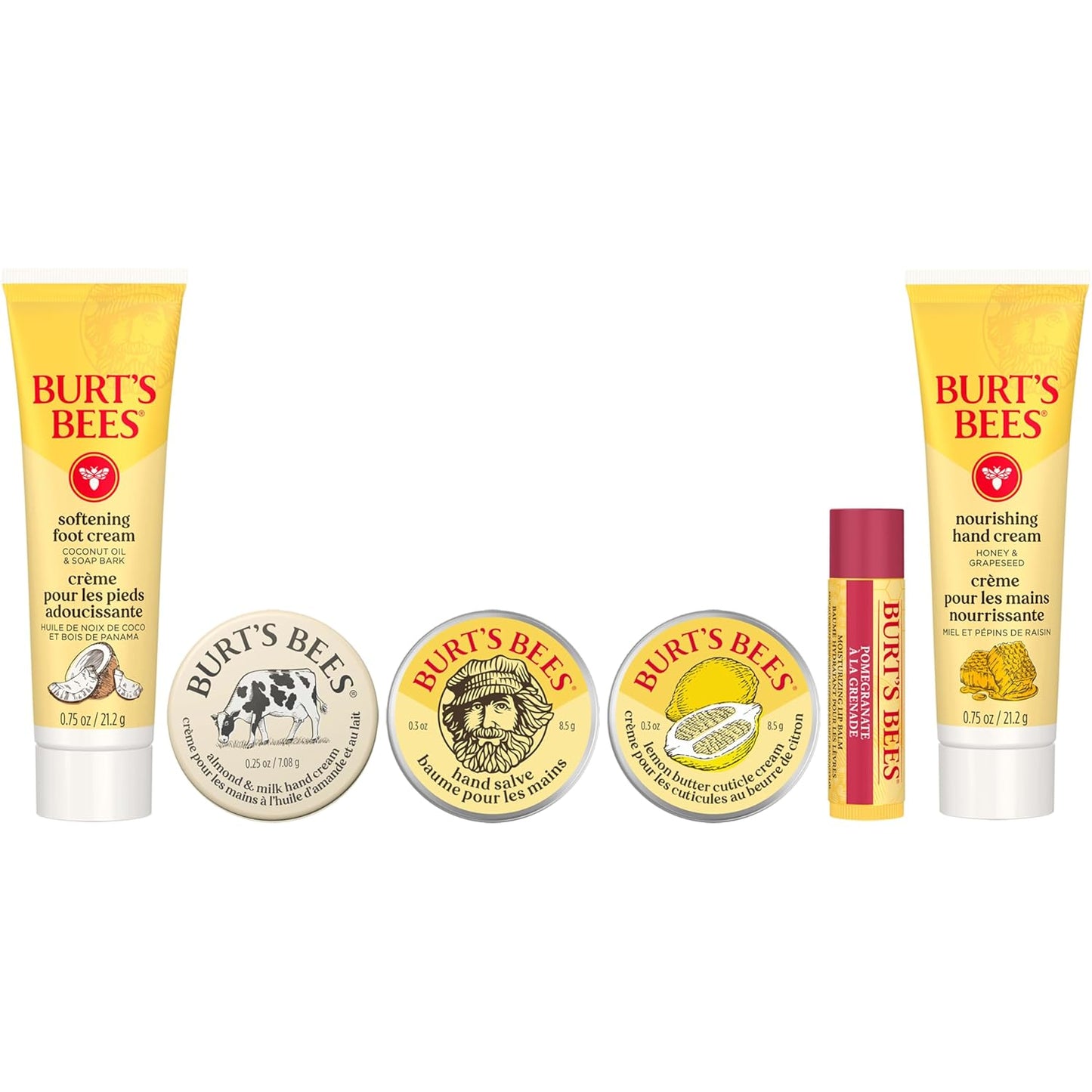 Burt's Bees Back to School Gift Ideas, Tips and Toes Kit, 6 Travel Size Products - Pomegranate Moisturizing Lip Balm, 2 Hand Creams, Foot Cream, Cuticle Cream, and Hand Salve