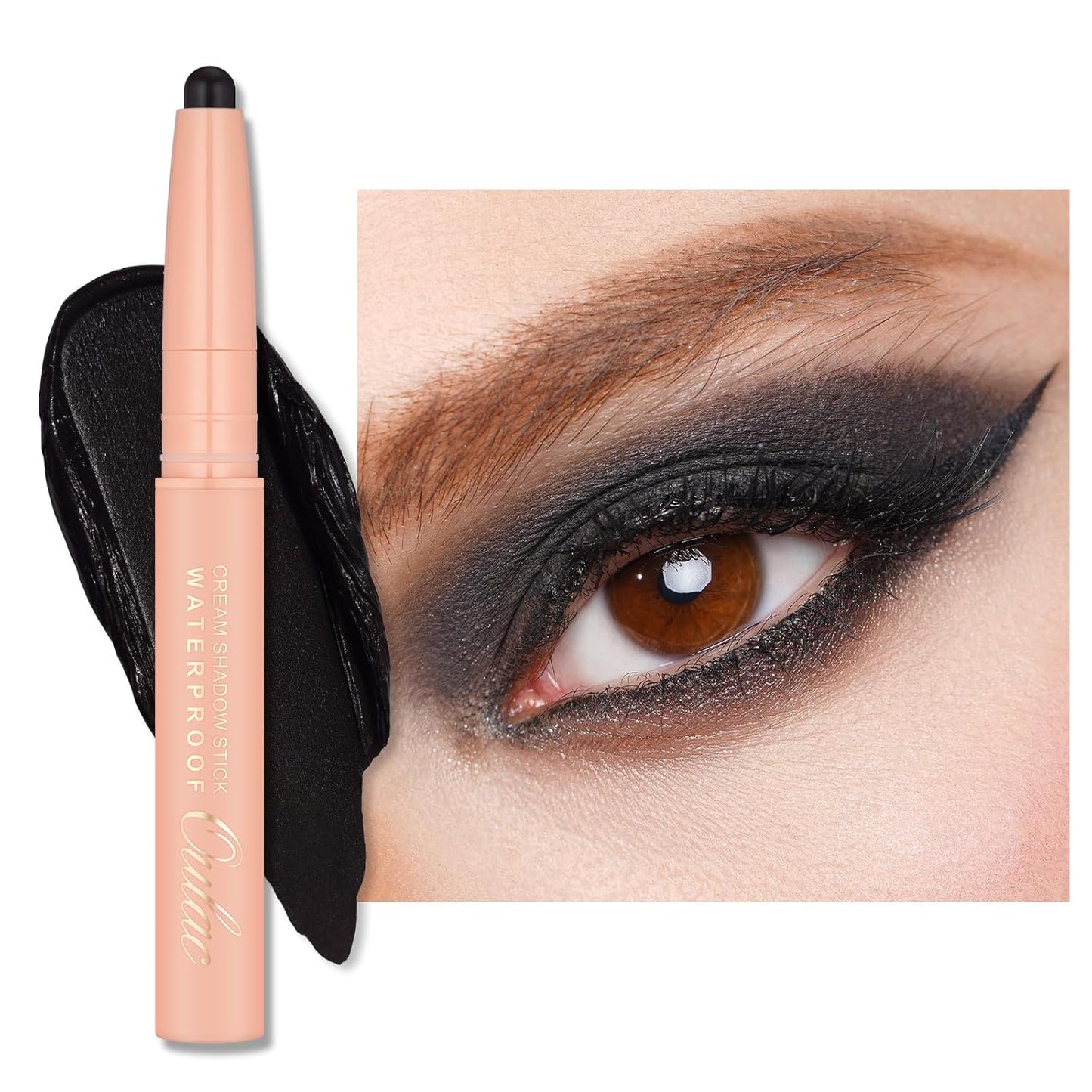 Oulac Matte Black Eyeshadow Stick – Twist-Up Waterproof Pencil, Long Lasting & Smudge-Proof, Vegan & Cruelty-Free, 1.25g, WM05 Nocturnal