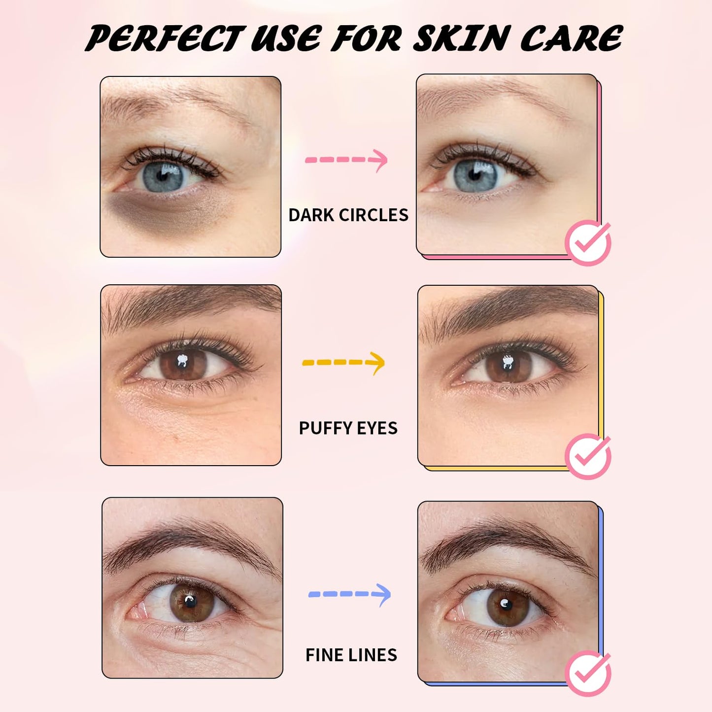 Eye Mask Gift Box (48 Pairs) - Caffeine, 24K Gold, Retinol Triple Energy - Fights Puffiness, Dark Circles, Fine Lines, Firming Under Eye Patches - Birthday, Bachelorette Party, Bridesmaid Gift