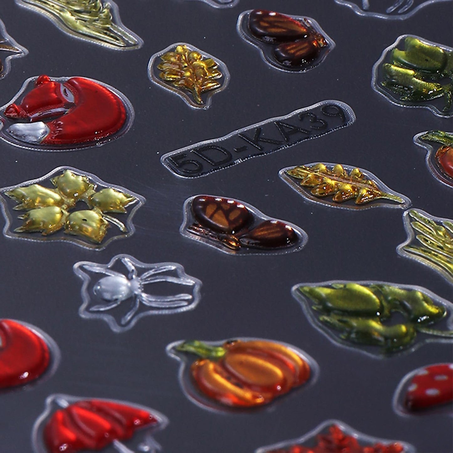 Fall Nail Stickers Thanksgiving Day 5D Embossed for Pumpkin Fox Maple Leaves Glitter Nail Art 3D Self-Adhesive Nails Decoration Autumn Holiday Nail Decals DIY for Women Girls Nail Supplies