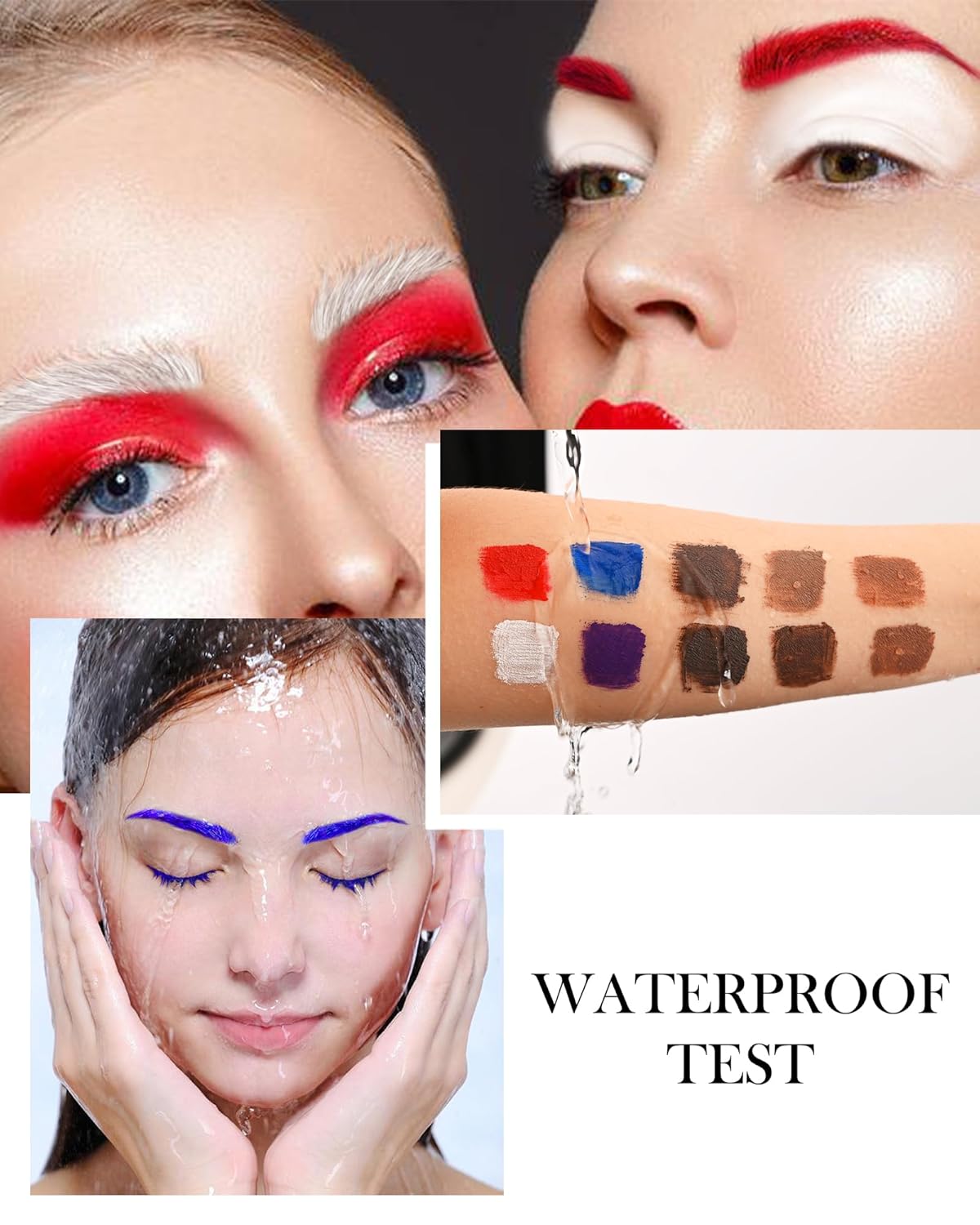 Tinted Eyebrow Mascara Gel- 1Pcs Long-lasting Waterproof Smudge-proof Blue Brow Glue Colored Liquid Mascara,Tinted Brow Filler Curling Mascara, Women's Day Eye Makeup Gift for Women Girl-07