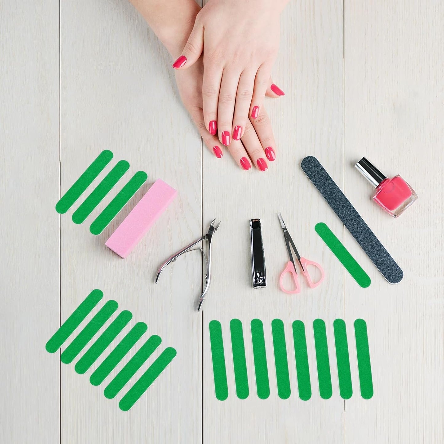 Mini Nail Files Bulk (100 Pcs), Double Sided Emery Board Nail File for Nature Nails, Manicure Tool Set Disposable Colorful Nail File for Home Salon Use Travel Size Men Women Kids Wood Board