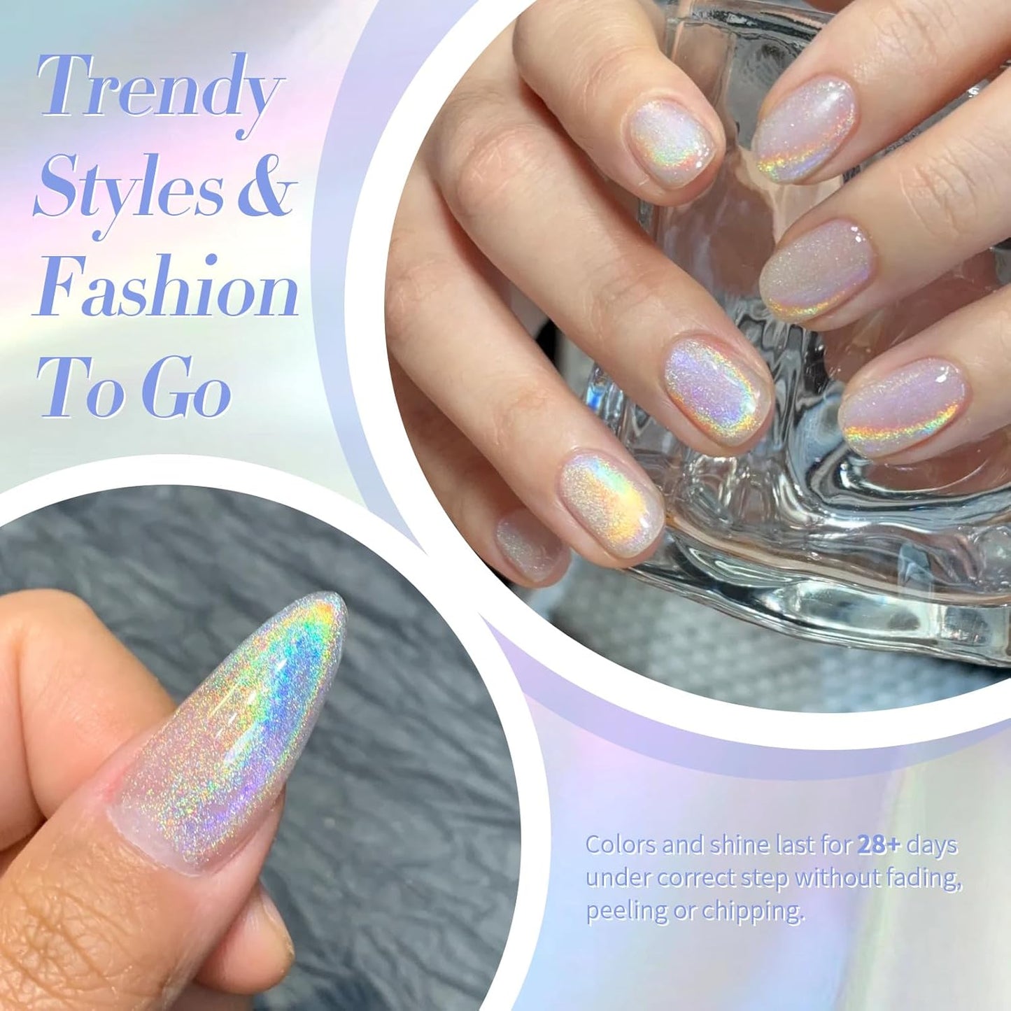 Born Pretty Magnetic Gel Nail Polish Silver Holographic Cat Magnetic Eye Gel Polish Nail Gel Soak Off Nail Art Salon Manicure Collection Gift