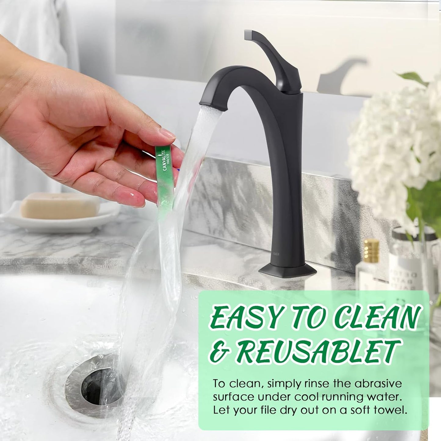 CANVALITE Glass Nail Files for Natural Nails Glass Fingernail File with Case Double Sided 180/320 Grit, Stocking Stuffers for Women Girls, Pack of 3