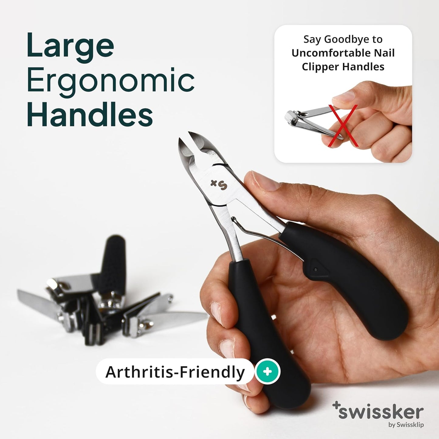 Swissklip Toenail Clippers I Heavy Duty Toe Nail Clippers I Toenail Clippers for Thick Nails I Toenail Scissors I Heavy Duty Nail Clippers for Thick Nail (Pack of 3)