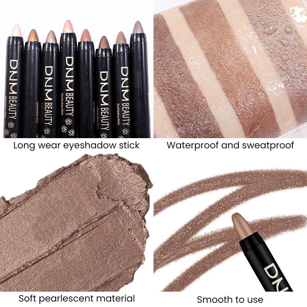 evpct Cocoa Shimmer Cream Eye Shadow Brightener Sticks Set for Eyes, Cocoa Shimmery Matte Pencil Eye shadow Applicator Stick Pen Palette Makeup Waterproof sombras en crema para ojos 21#