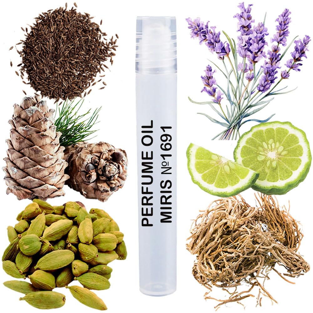 MIRIS Perfume Oil No. 1691, Inspired by La Nuit De L Homme 2009, Long-Lasting Men Roll-On, Rollerball 0.34 Fl Oz / 10 ml