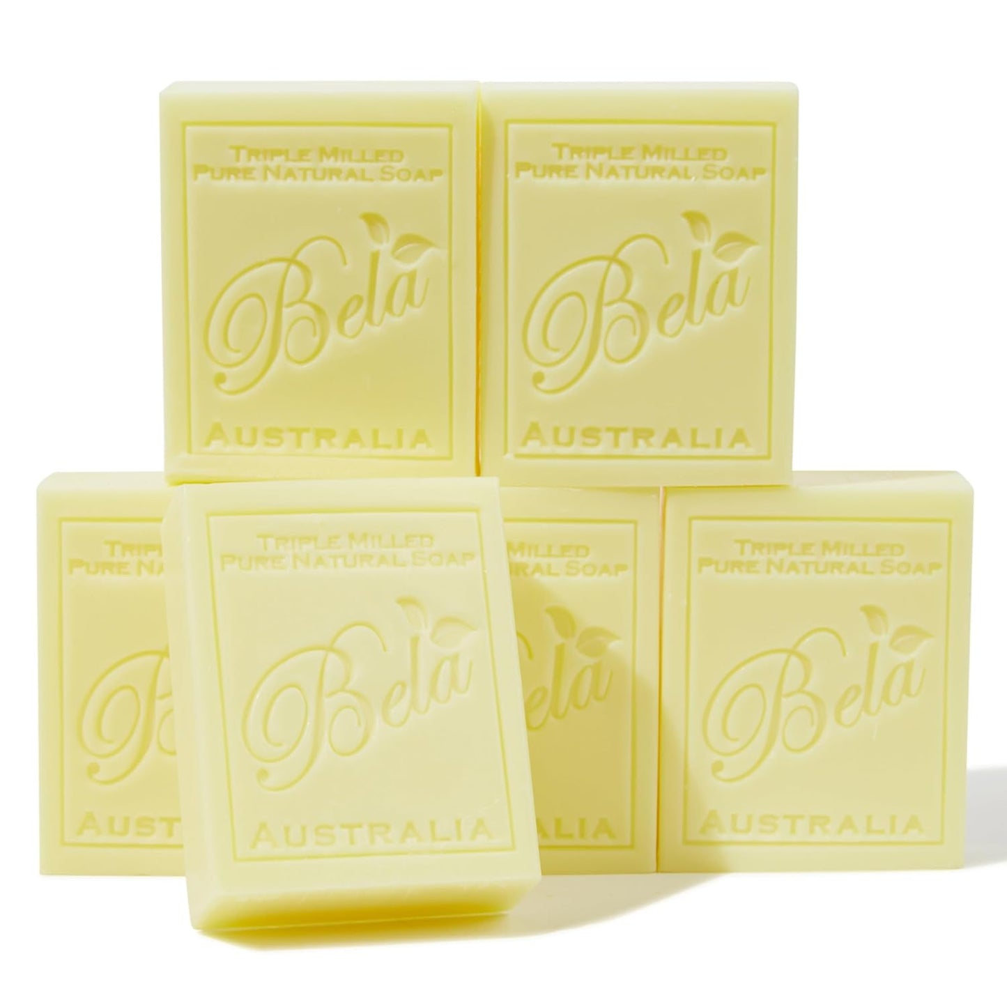 BELA Pure Natural Soap - Honeysuckle Scent - 3.3 oz Pack of 6, Long Lasting Triple Milled French Soap Enriched with Organic Shea Butter, Rich Creamy Lather, Made in Australia