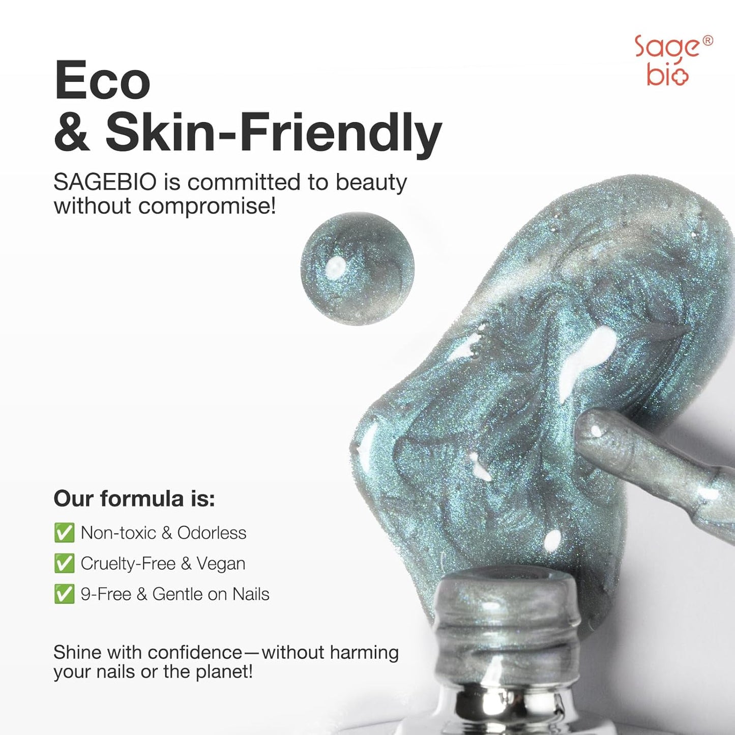 15ml Cat Eye Gel Nail Polish with Magnet Shimmer Glass Bead Effect 08