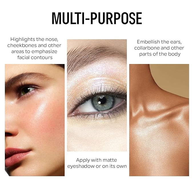 KYDA Liquid Highlighter, Moisturizing Liquid Illuminator for Face & Body, High Glossy Finish, Natural Glow Liquid Luminizer, Silky Creamy, Lightweight Blendable, by Ownest Beauty-#01