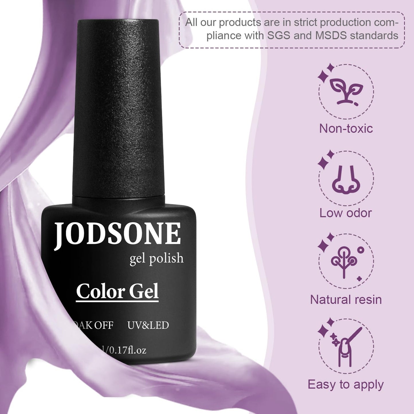 JODSONE Gel Nail Polish Kit 60 PCS with U V Light Soak off Base Top Coat 55 Shine Colors Gel Nail Kit Bright and Dark Brown Wine Red Series Manicure Set for Women and Girls