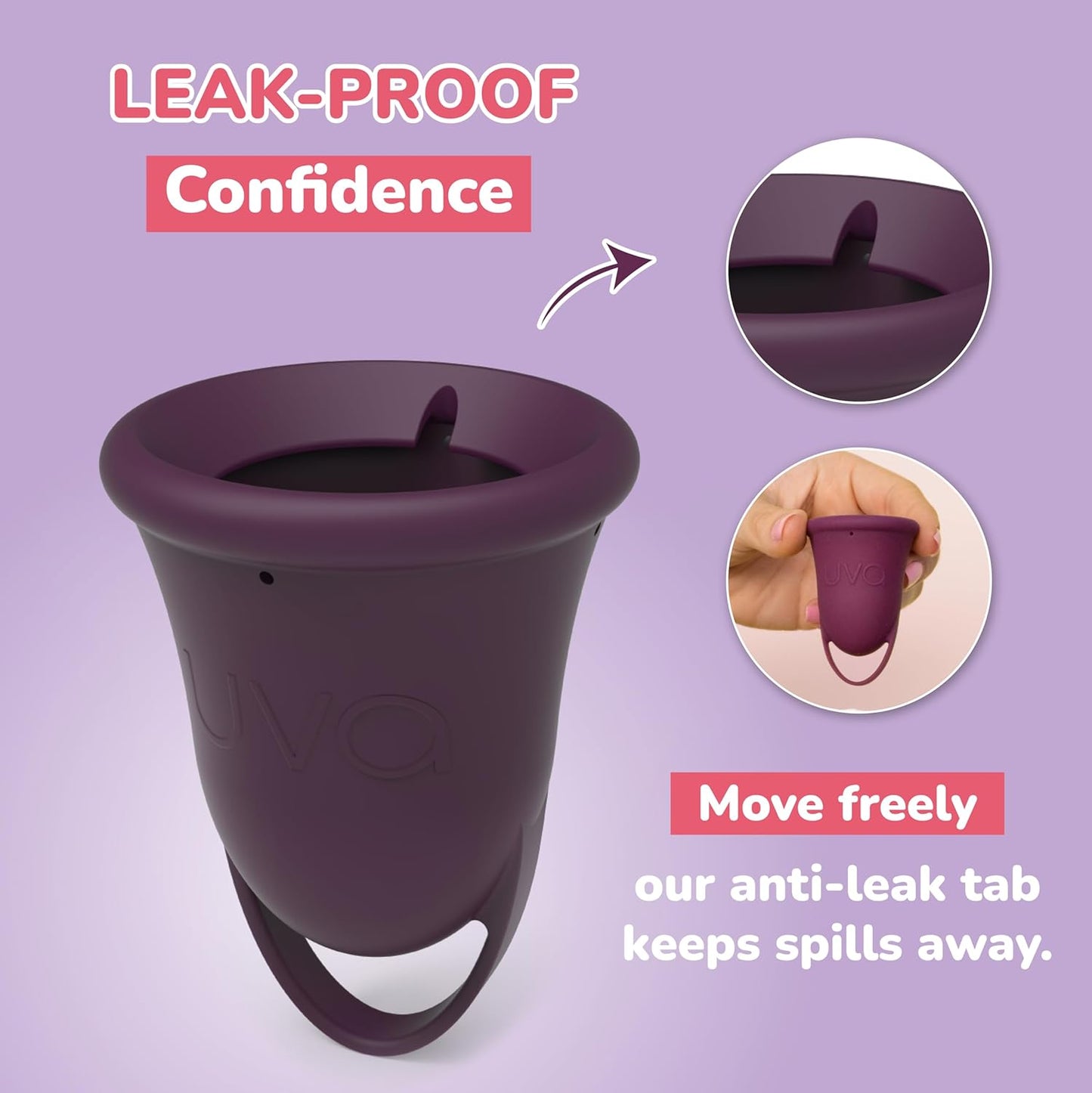 UVA 2 Reusable Menstrual Cup Heavy Flow Kit with Sterilizer - Size B - 10-Year Durable & Leak-Proof Silicone - Large Menstrual Cup, Sterilizer & Traveling Bag Period Cup Set