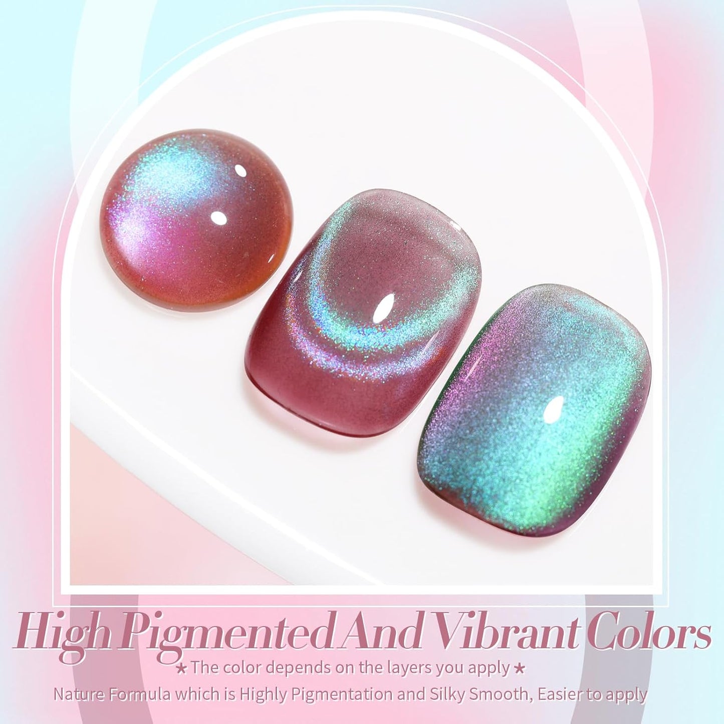 Born Pretty Cat Magnetic Eye Gel Nail Polish Rainbow Aurora Cat Magnetic Gel Polish Firefly Blue Purple Cat Magnetic Eye Gel Manicure Nail Art DIY 15ml