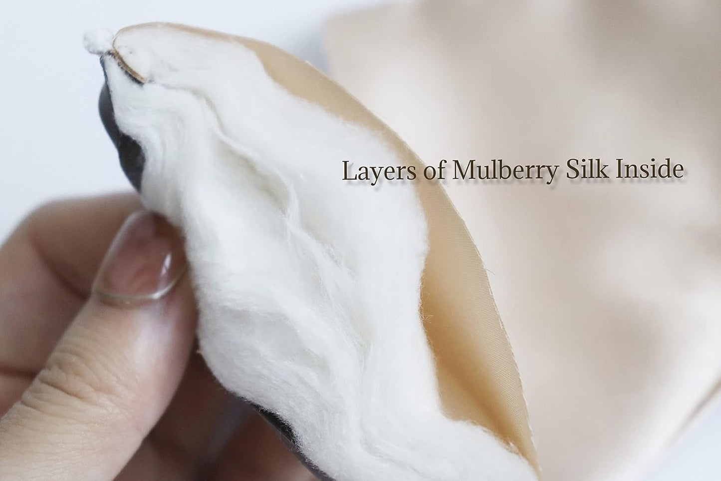 Premium Handcrafted 25 Momme Mulberry Silk Eye Mask for Sleeping (Silver Lining)