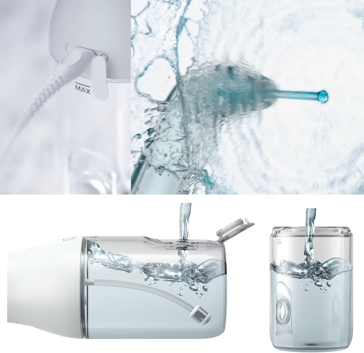 Philips Sonicare Water Flosser Cordless – Rechargeable Power Dental Waterflosser for Teeth, Portable Oral Irrigator with 3 Intensity Settings, 360° Rotating Nozzle – (White)