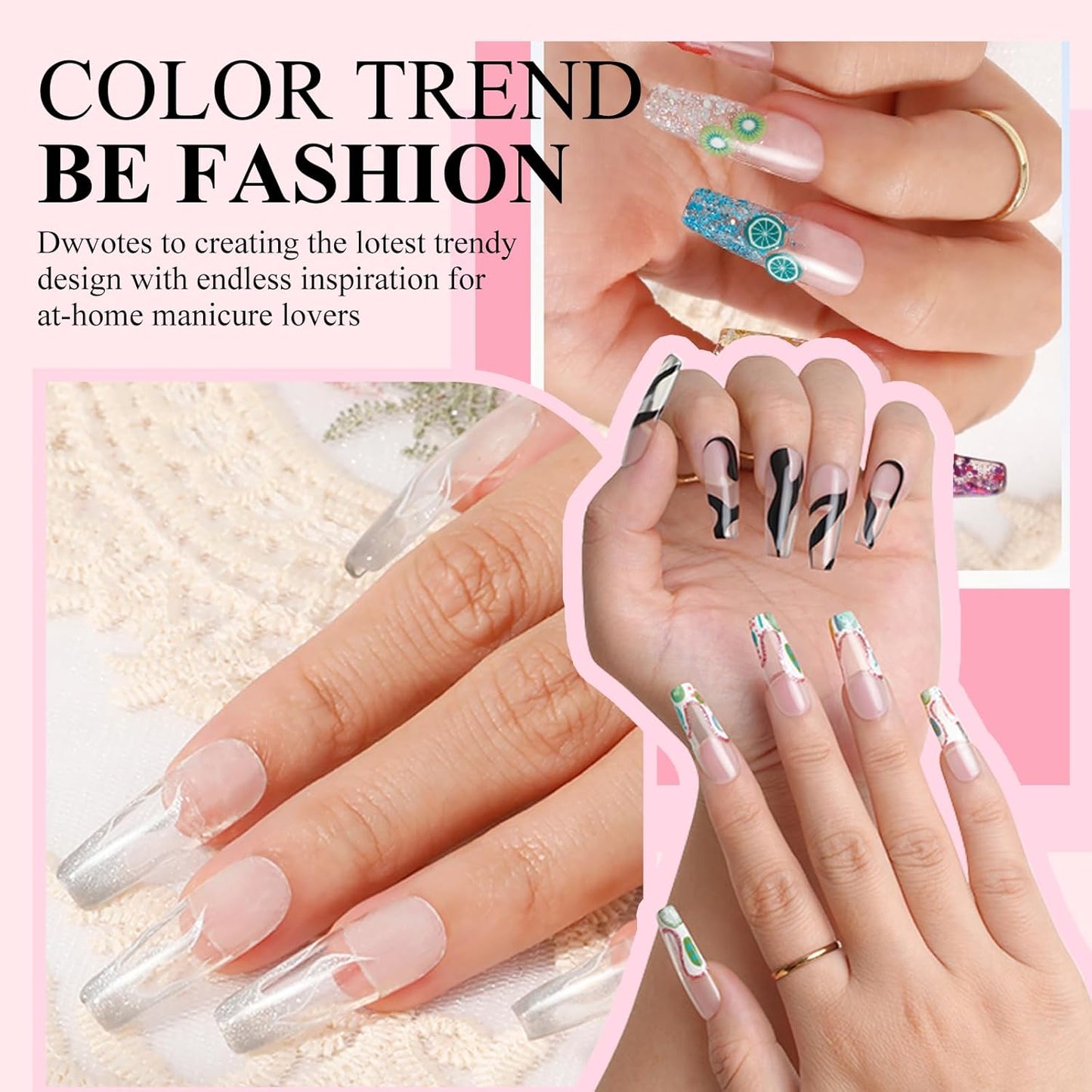 Clear Acrylic Nail Powder Professional 120g Acrylic Nail Powder Polymer for 3D French Nail Manicure Extension Nail Carving Large Capacity