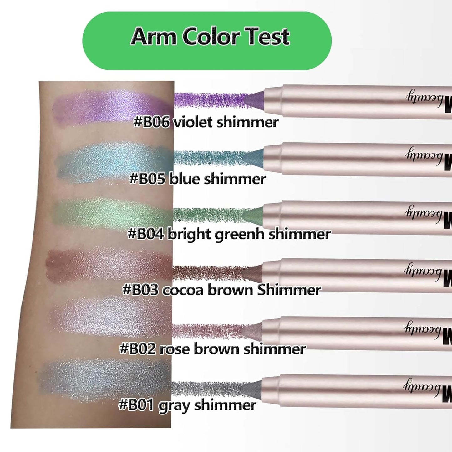 Bright Green Eyeshadow Stick, Blendable Creamy eyeshadow Eye Brightener Stick, Waterproof Eyeshadow Pencil Long Lasting, Smooth Shimmer Eye Shadow Highlighter Eye Liner.#B04 bright greenh shimmer