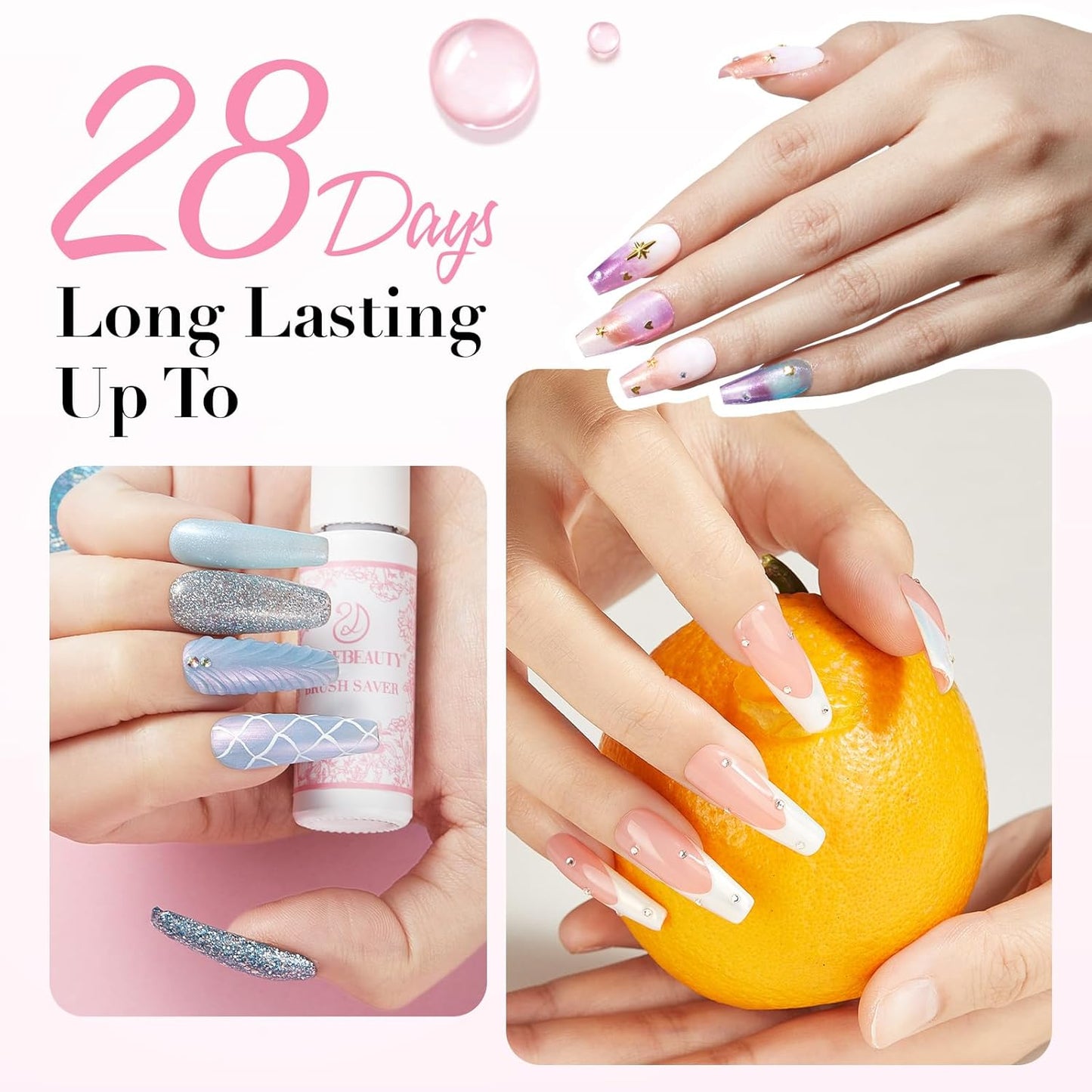 AZUREBEAUTY 30ml Nail Glue, 5 in One for Strong Nail Tips,Press On Nails and Repairs Natural Nails, Bond for Acrylic Nails, No UV Lamp Needed