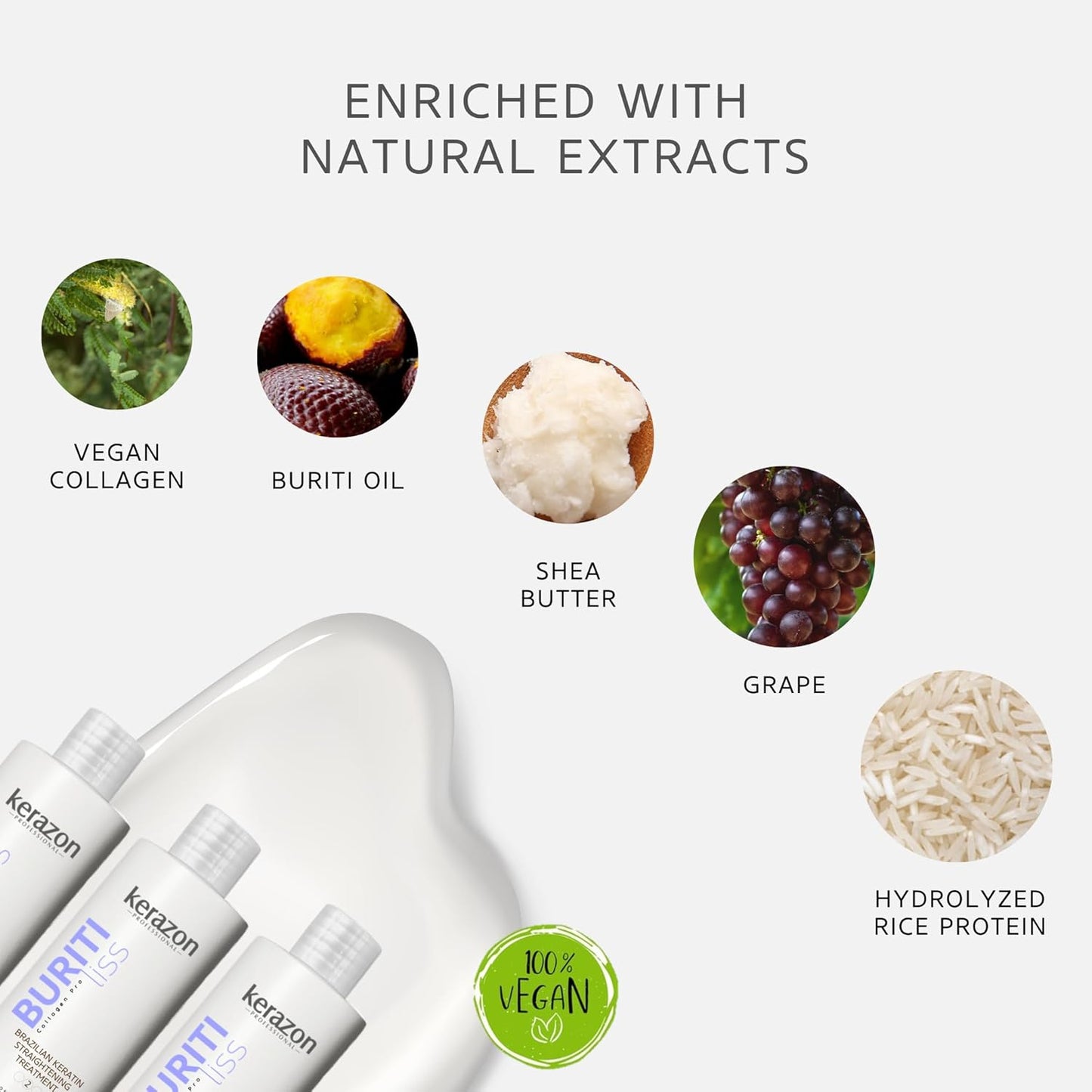 Brazilian Keratin Straightening Treatment KIT 2fl.oz Buriti Liss Collagen Pro For all hair types