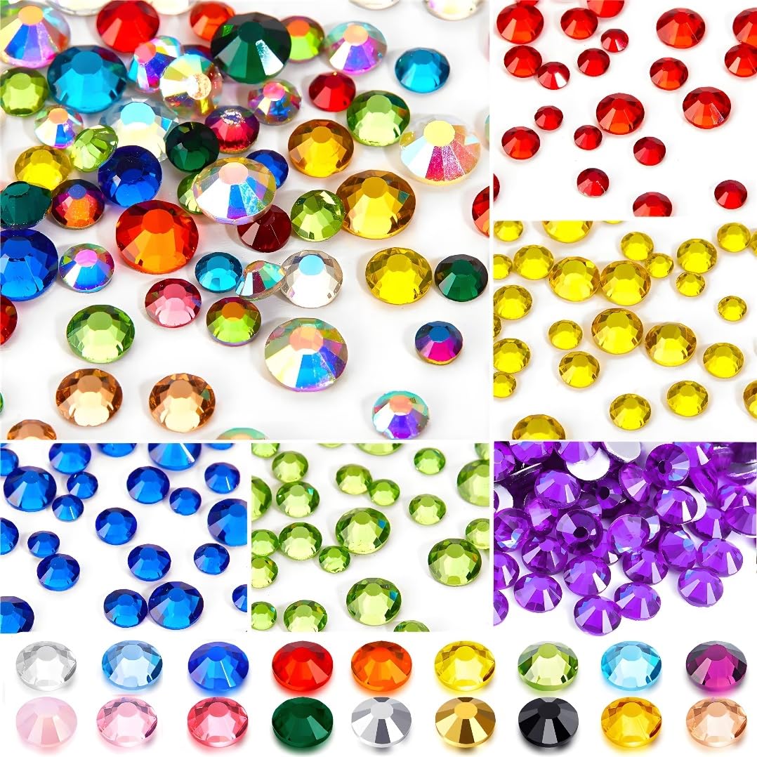 Flatback Rhinestones Round Gems for Nails Art and Crafts 4000Pcs SS6 2mm Glitter Crystals Stone DIY Bags Clothes Shoes (Olive Green)